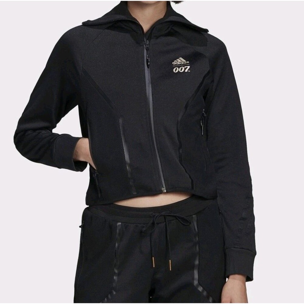 Adidas x James Bond 007 Track Jacket Women's Small Black Gold No Time to Die